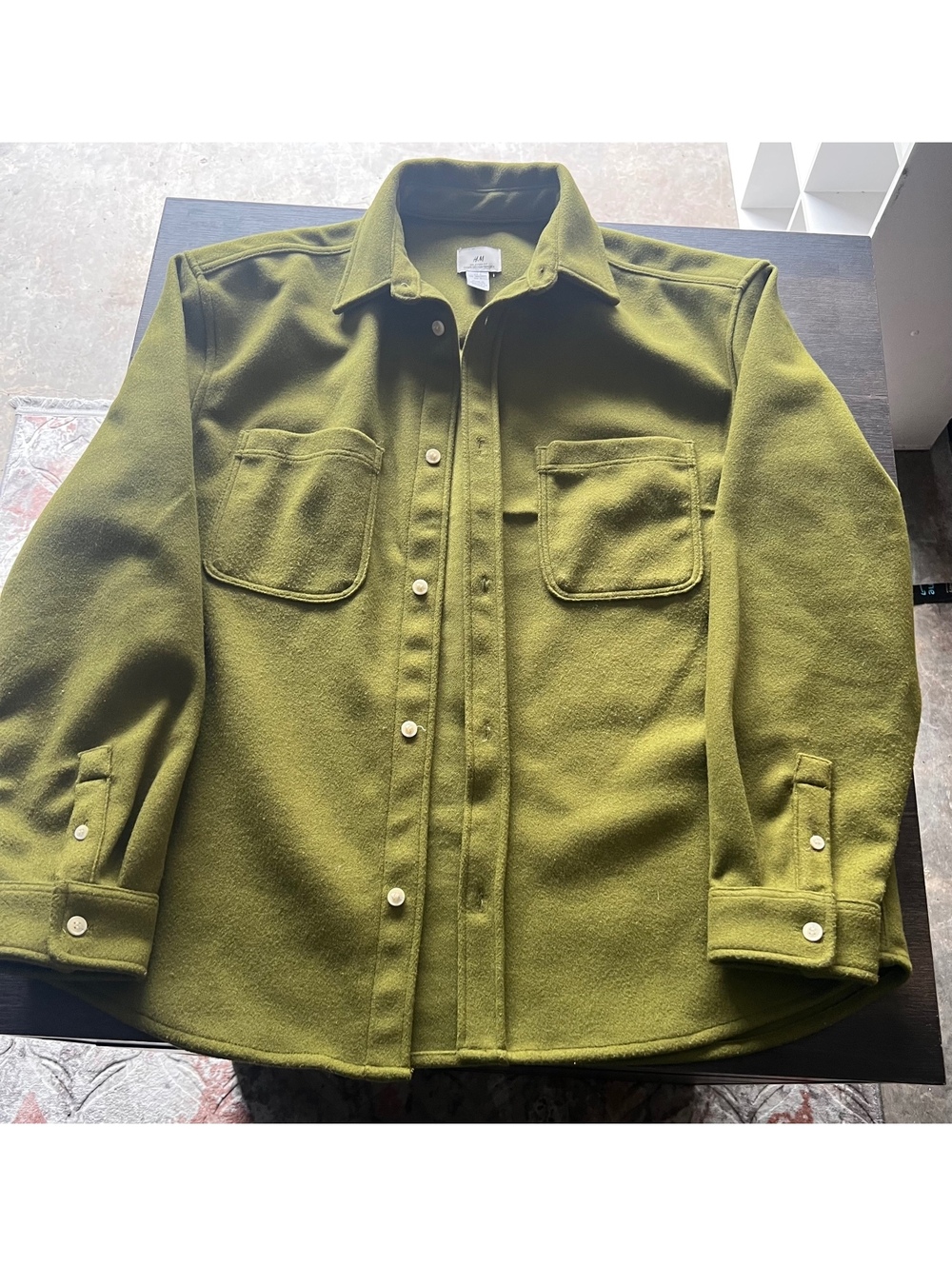 H&M Olive Green Relaxed Fit Shacket / Shirt Jacket – Size Large